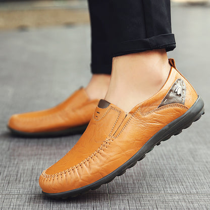 (S) Men's leather shoes simple fashion toe shoes genuine leather casual shoes large size men's shoes summer business shoes men