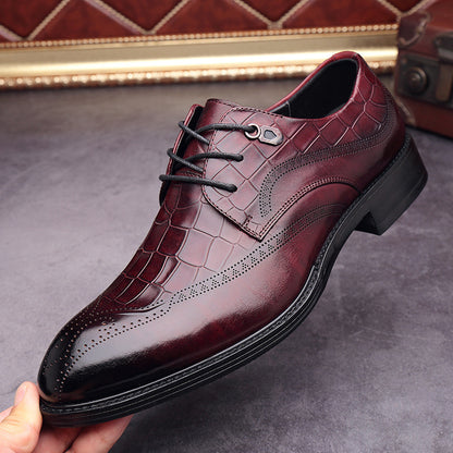 (S) Men's Leather Shoes Leather Brock Carved Business Shoes Autumn Men's Shoes British Dress Shoes