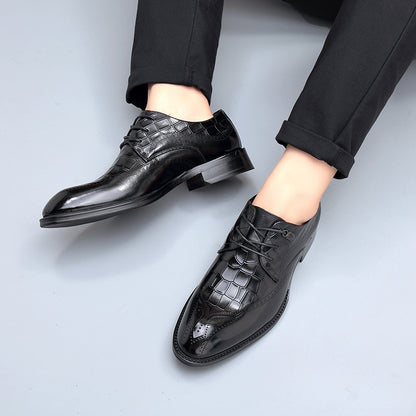 (S) Men's Leather Shoes Leather Brock Carved Business Shoes Autumn Men's Shoes British Dress Shoes