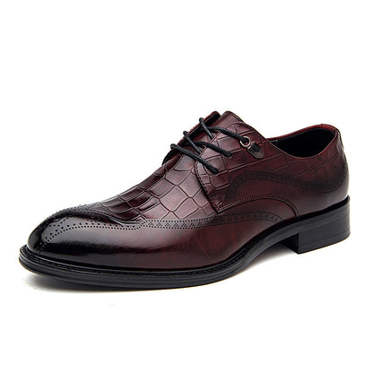 (S) Men's Leather Shoes Leather Brock Carved Business Shoes Autumn Men's Shoes British Dress Shoes