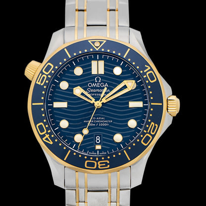 (O)  Seamaster Blue Dial 18K Yellow Gold 42MM Men's Watch 21020422003001