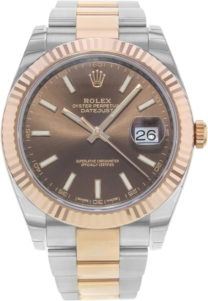 (R)Datejust Ii 41mm Chocolate Dial Rose Gold and Steel Men's Watch 126331