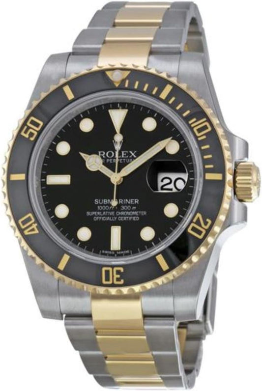 (R) New Submariner 116613 Yellow Steel Gold Ceramic Black Box/Paper/WTY #RL81