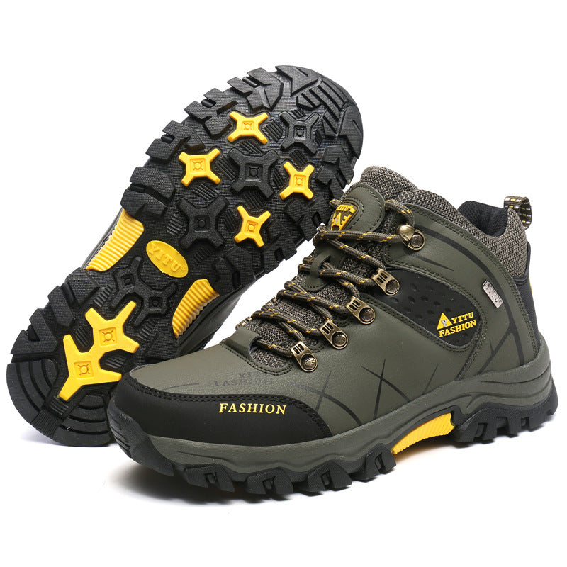 (S) Hiking shoes men's wear-resistant large size couple high-top non-slip outdoor women's hiking shoes