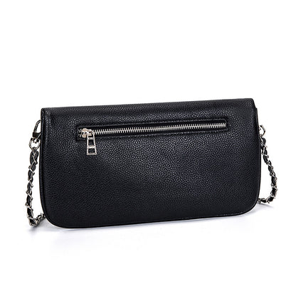 (A) French Jindian Zv leather small square bag, foreign trade European and American fashion versatile wing underarm single shoulder oblique span bag