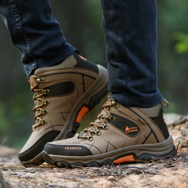 (S) Hiking shoes men's wear-resistant large size couple high-top non-slip outdoor women's hiking shoes