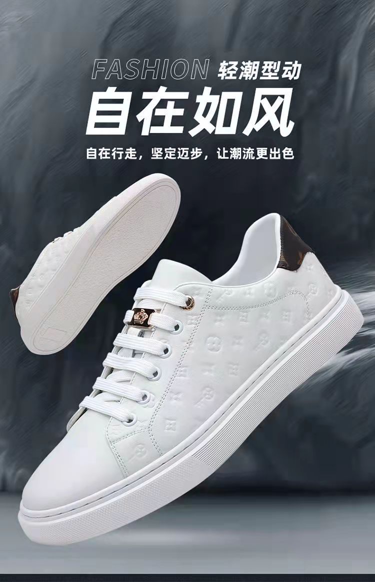 (S) European station men's shoes leather little white shoes men's summer breathable casual shoes one pedal trend versatile thick baseplate shoes