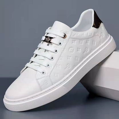 (S) European station men's shoes leather little white shoes men's summer breathable casual shoes one pedal trend versatile thick baseplate shoes