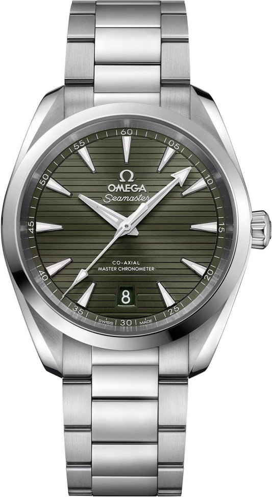 (O)  Seamaster Aqua Terra 150m Automatic Chronometer Green Dial Steel Men's Watch 220.10.38.20.10.003