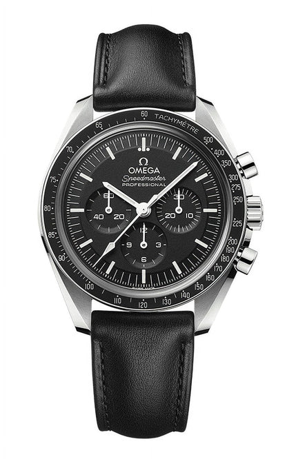 (O) Speedmaster Professional Moonwatch Black Dial Leather Strap Men's Watch 310.32.42.50.01.002