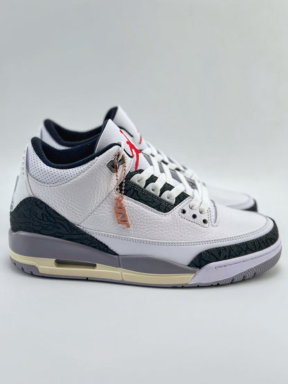 (J)  Air 3 retro （white grey）