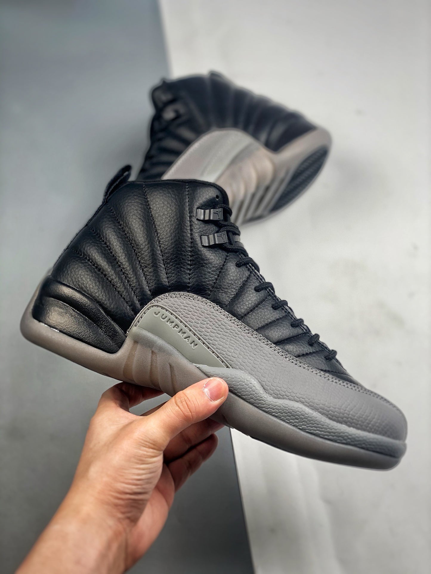 (J)  Air jordan 12 retro aj12 Joe 12 black and gray Size:4-14.5