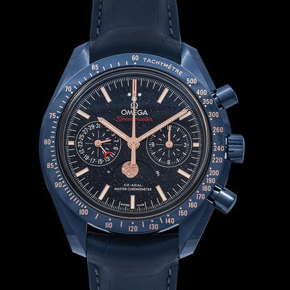 (O) Speedmaster Moonwatch Blue Side of the Moon Co-Axial Master Chronometer Moonphase Chronograph 44.25 mm Automatic Blue Dial Ceramic Men's Watch 304.93.44.52.03.002