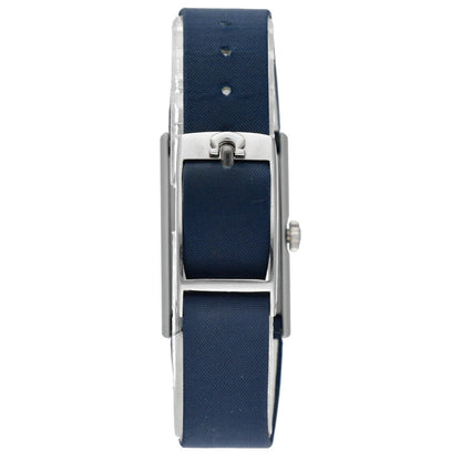 (O) Vintage De Ville Blue Dial Rectangle Steel Manual Wind Women&#039;s Watch